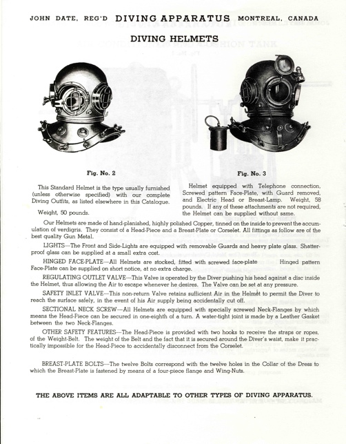 Date diving helmets