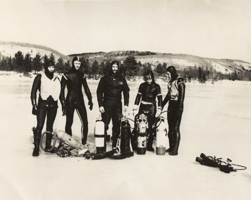 An ice dive at Like Simon in 1964